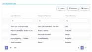 The Line of Business grid