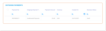 Outgoing Payments Grid