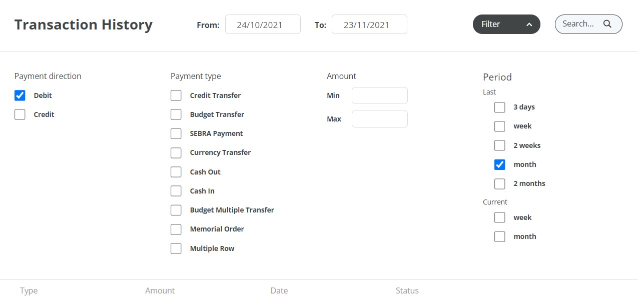 View the Transaction History
