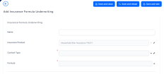 Insert Form for Insurance Product Underwriting Formula
