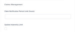 Claims Management configurations