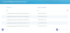 Outgoing Payments Instruction Files List