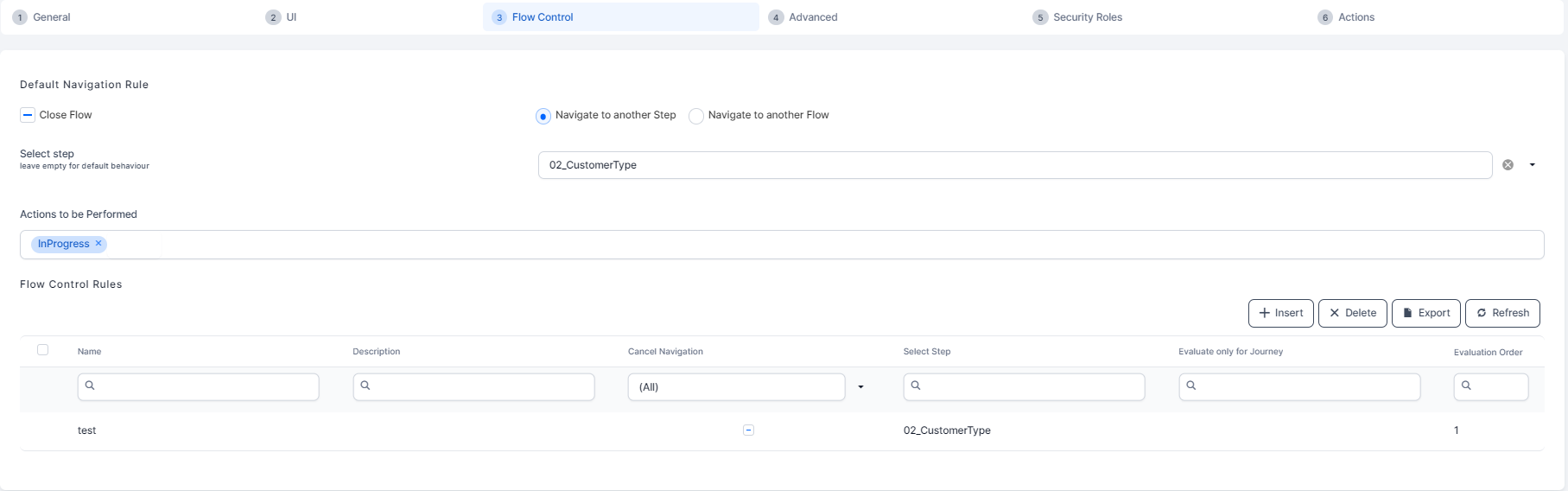 Add an action to a specific step in a Form Driven Flow